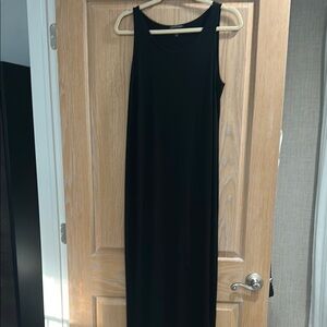 Eileen Fisher Black Halter Sheath Maxi Dress